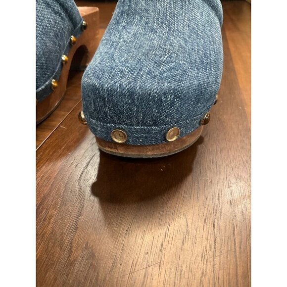 CHLOE Aurna Clogs in Denim 36 With Box Womens Jean Shoes Jean Slides Mules - Picture 10 of 16